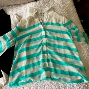 Cute, thin blouse with blue and white stripes